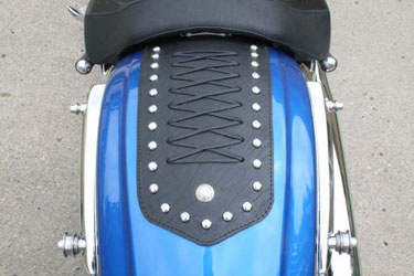 Motorcycle fender bib leather