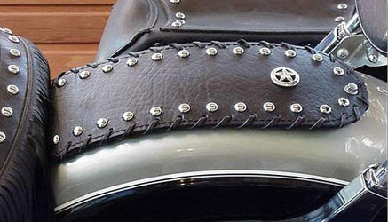 Motorcycle fender bib leather